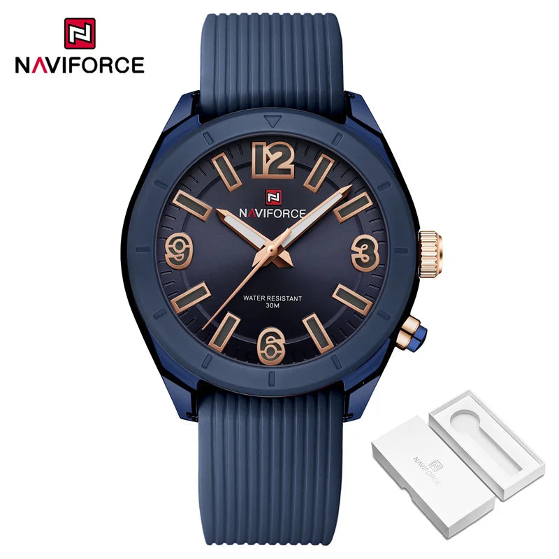 Relógio Feminino Quartzo Luxo Silicone - NAVIFORCE