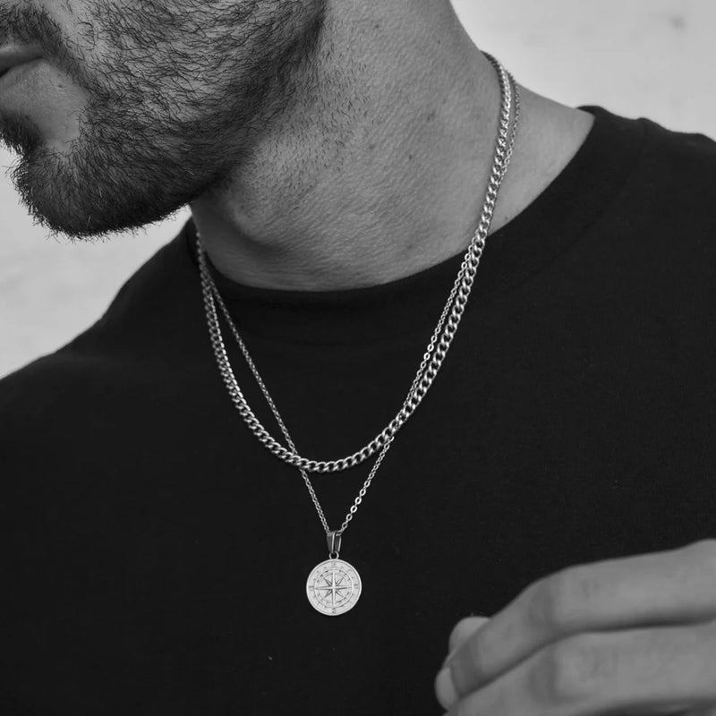 Colar Masculino Camadasa Bússola Figaro Cubana